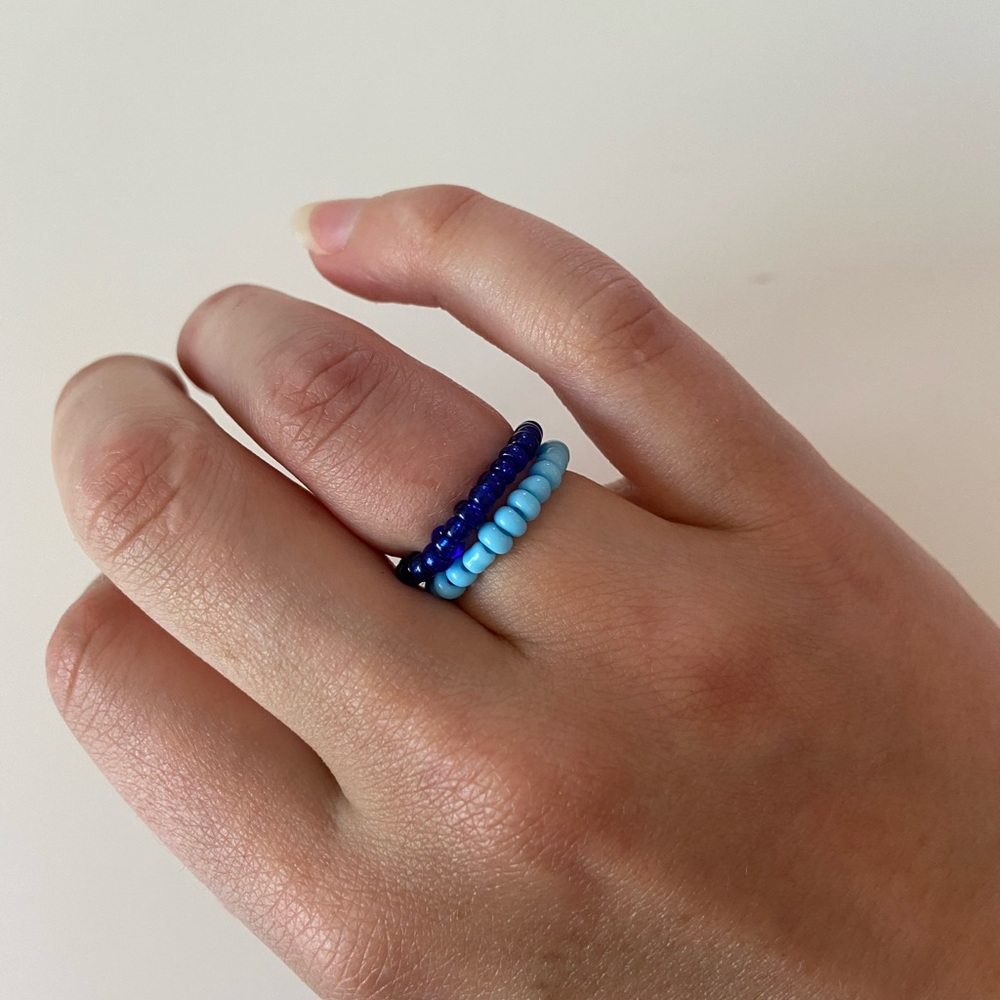 Beaded Blue Rings